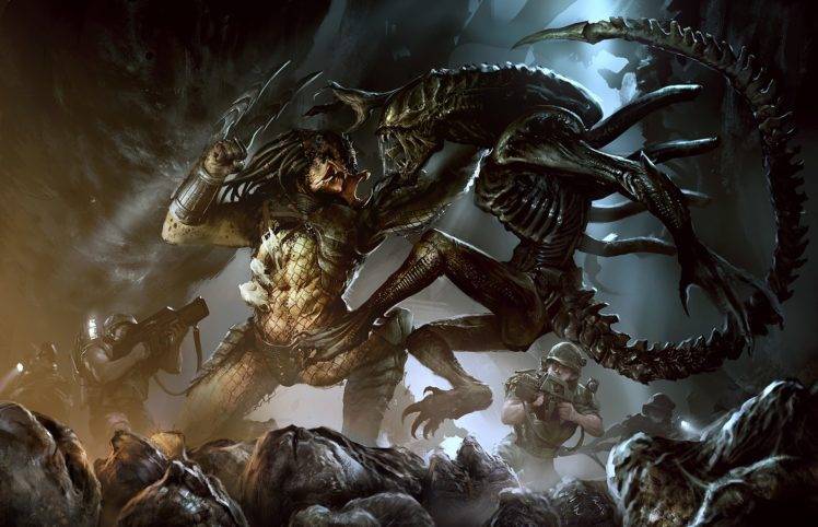 Alien vs. Predator, Artwork, Xenomorph, Aliens HD Wallpaper Desktop Background