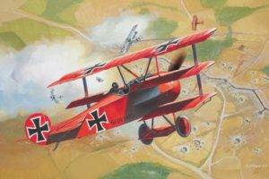 World War I, Red Baron, Trenches, Airplane, Artwork, Luftwaffe, Fokker DR 1