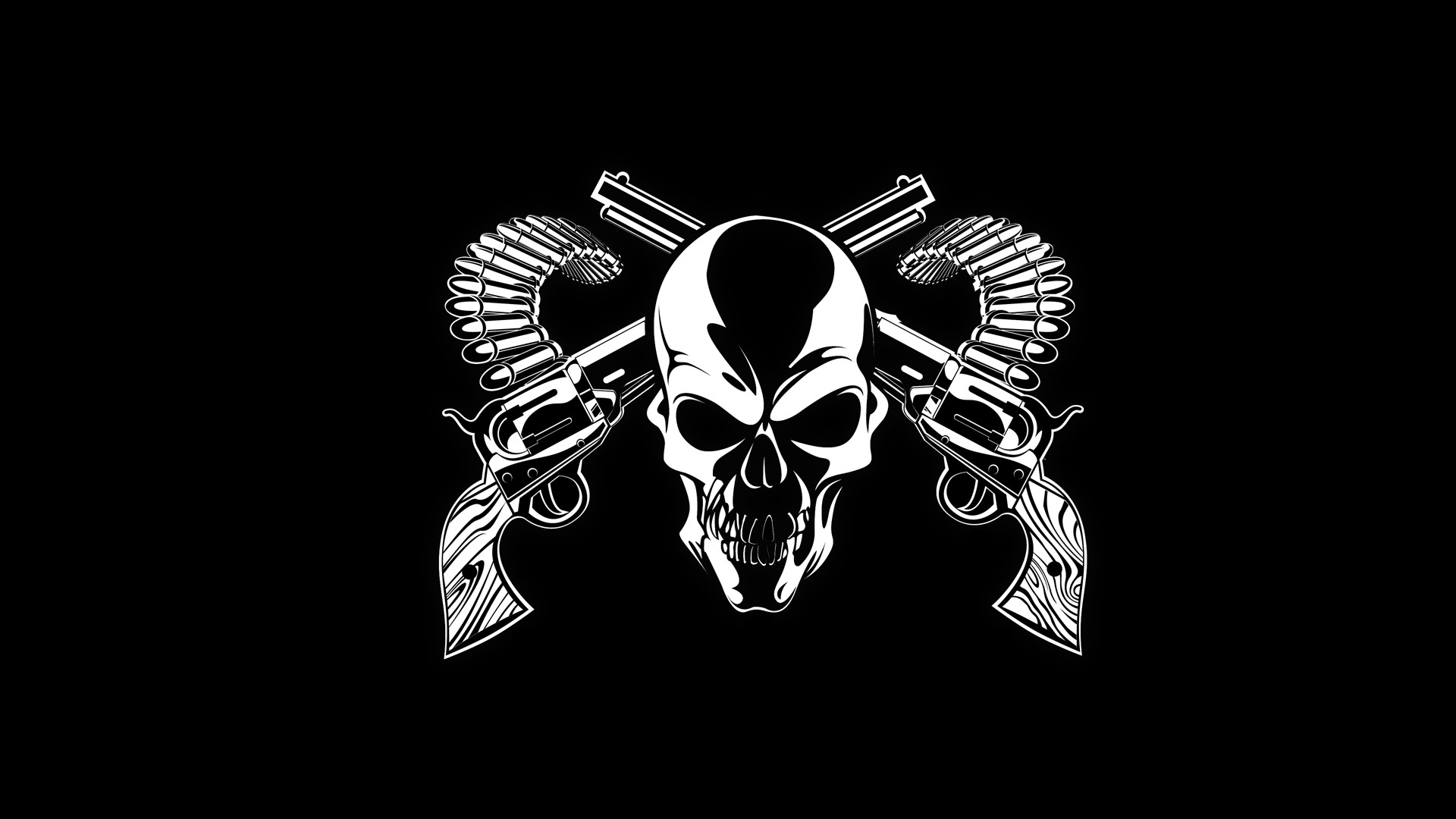 artwork, Skull, Gun Wallpaper
