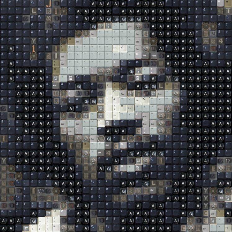 artwork, Mosaic, Men, Face, Musicians, Jimi Hendrix, Singer, Electric guitar, Keyboards, Text, Numbers, Portrait, Blues rock HD Wallpaper Desktop Background