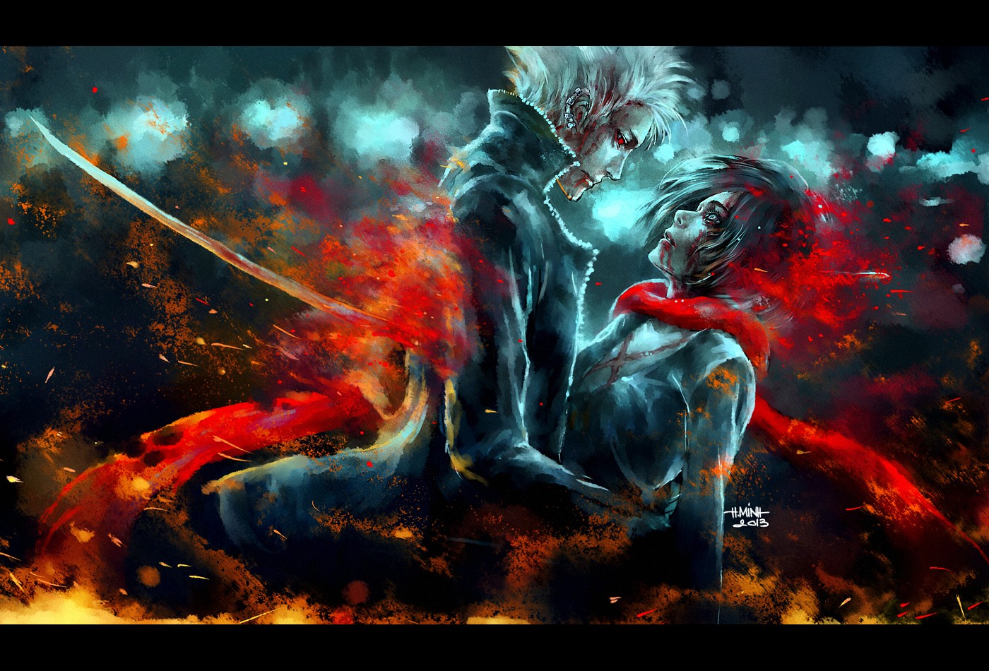 anime, NanFe, Artwork, Sword Wallpaper
