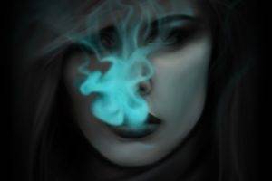 artwork, Face, Smoke