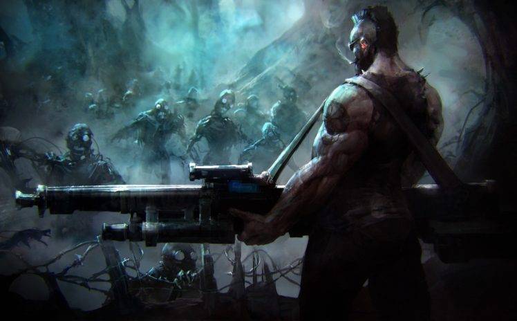 weapon, Men, Warrior, Artwork, Science fiction HD Wallpaper Desktop Background