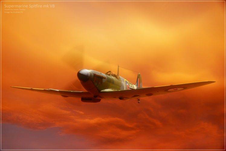 Supermarine Spitfire, Airplane, Artwork HD Wallpaper Desktop Background