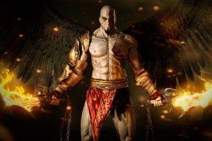 God of War, Kratos, Black, Wings