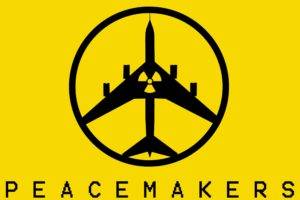peace, War, Nuclear, Bomber, Yellow background, Minimalism, Metal Gear Solid: Peace Walker