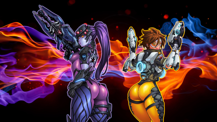 ass, Overwatch, Tracer, Widowmaker HD Wallpaper Desktop Background