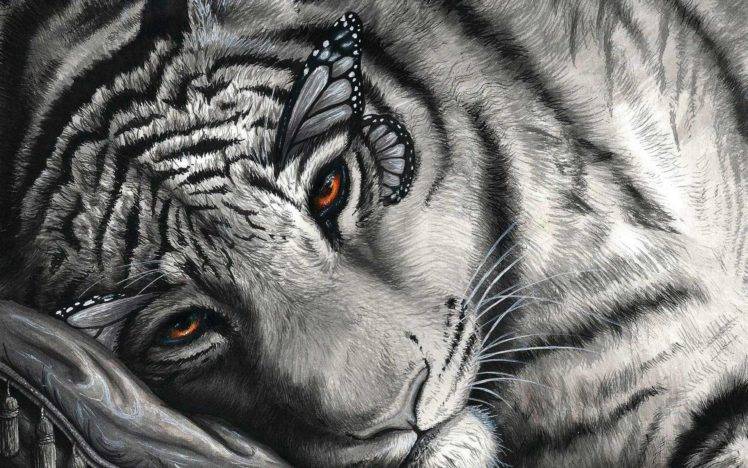 artwork, Tiger HD Wallpaper Desktop Background