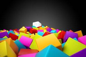 abstract, Colorful, Cube, Shapes, Gradient