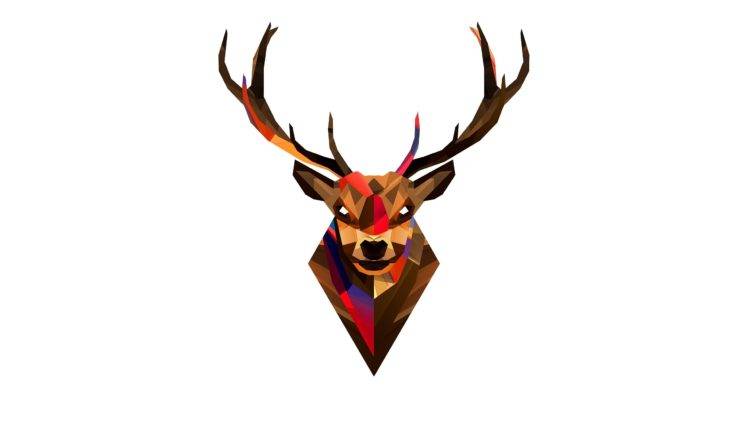 deer, Artwork, Justin Maller, Simple background HD Wallpaper Desktop Background