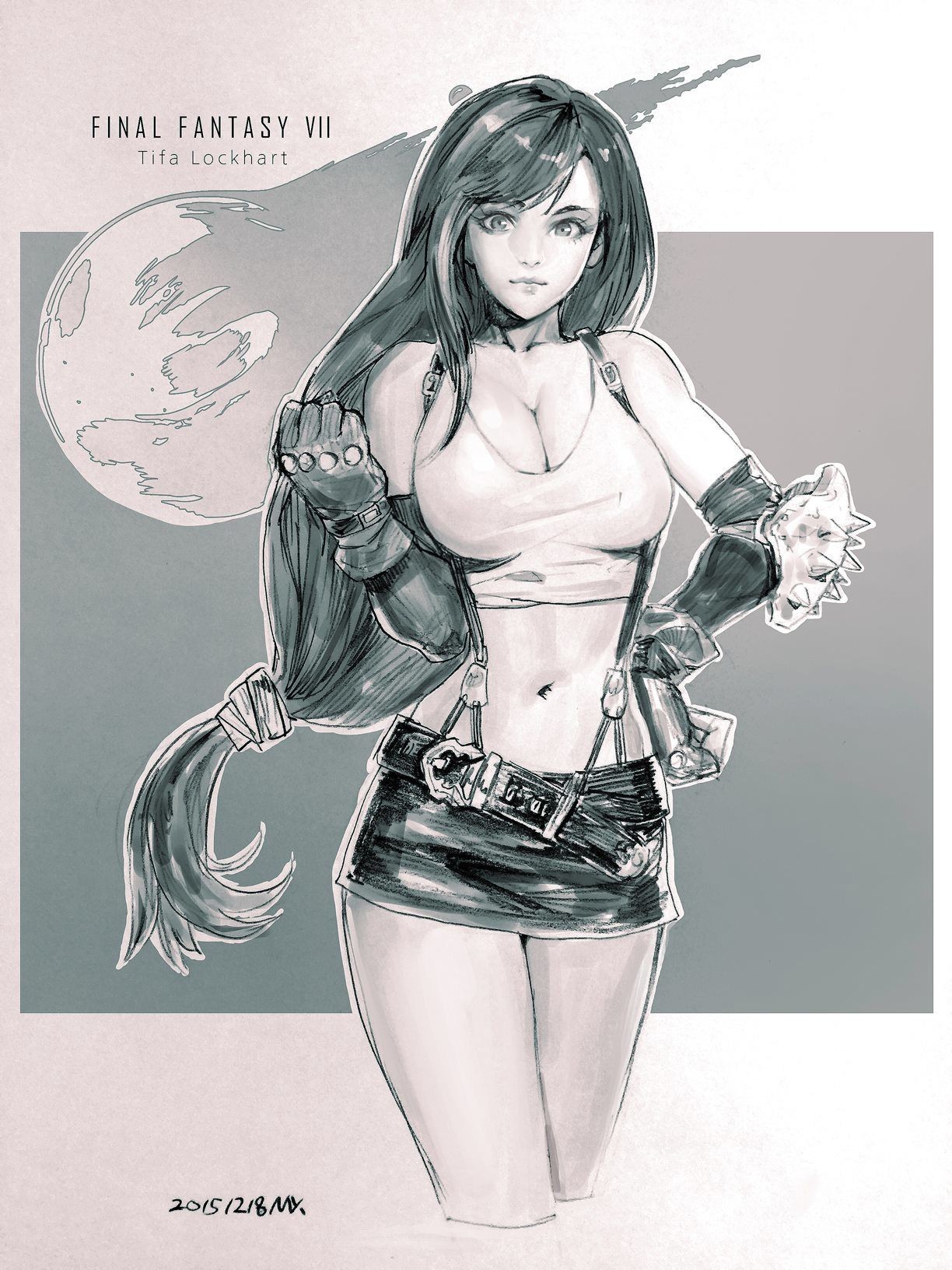 artwork, Digital 2D, Tifa Lockhart, Final Fantasy VII Wallpaper
