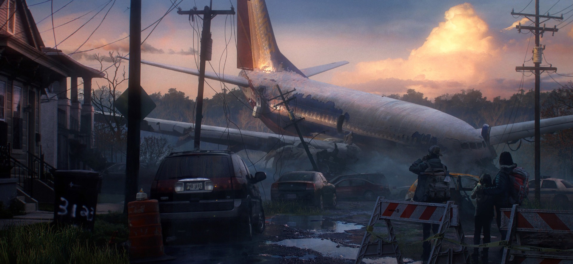 aircraft, Crash, Apocalyptic, Drawing, Artwork Wallpaper