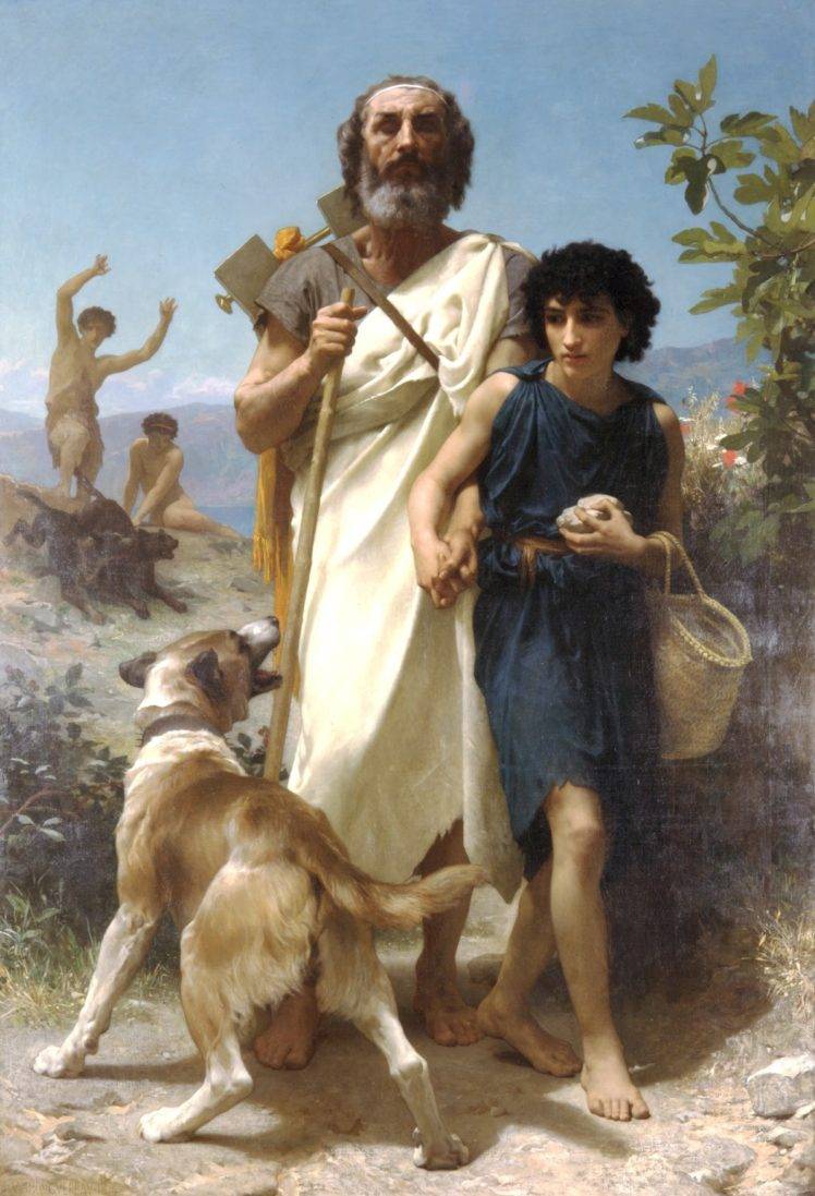 William Adolphe Bouguereau, Classic art, Painting, History, Greek mythology, Homer and His Guide, Artwork HD Wallpaper Desktop Background