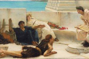 classic art, Painting, History, Greek mythology, Laurence Alma Tadema, A Reading from Homer, Artwork