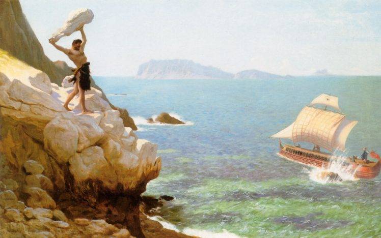 greek mythology, Artwork, Painting, Jean Léon Gérôme, Polyphemus HD Wallpaper Desktop Background