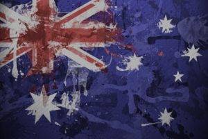 flag, Blue, Red, White, Artwork, Painting, Australia