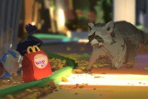 raccoons, McDonalds, Artwork, Painting