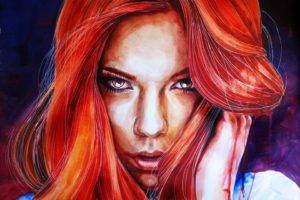 redhead, Face, Artwork