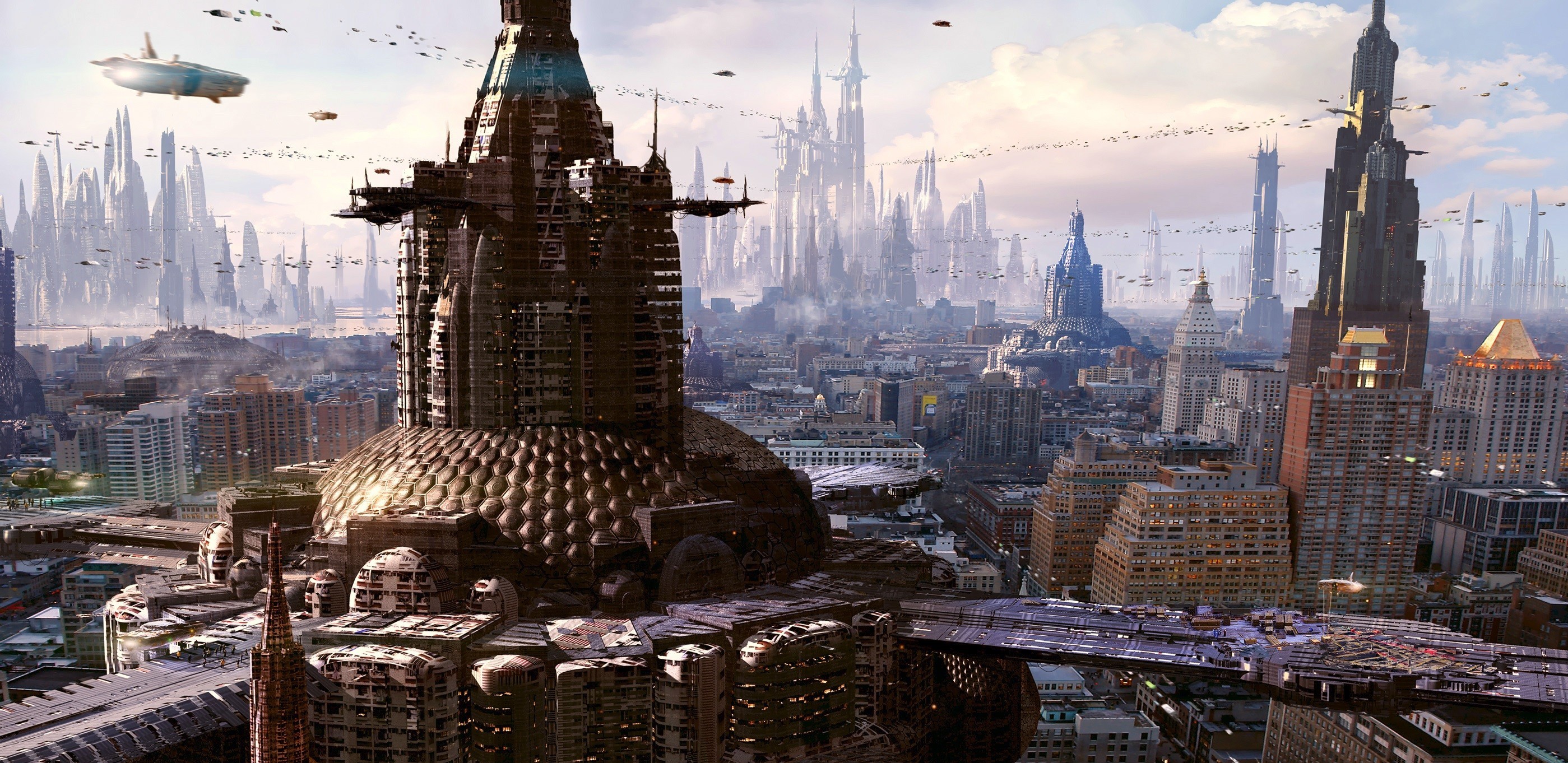 artwork, Science fiction, Futuristic, Futuristic city Wallpaper