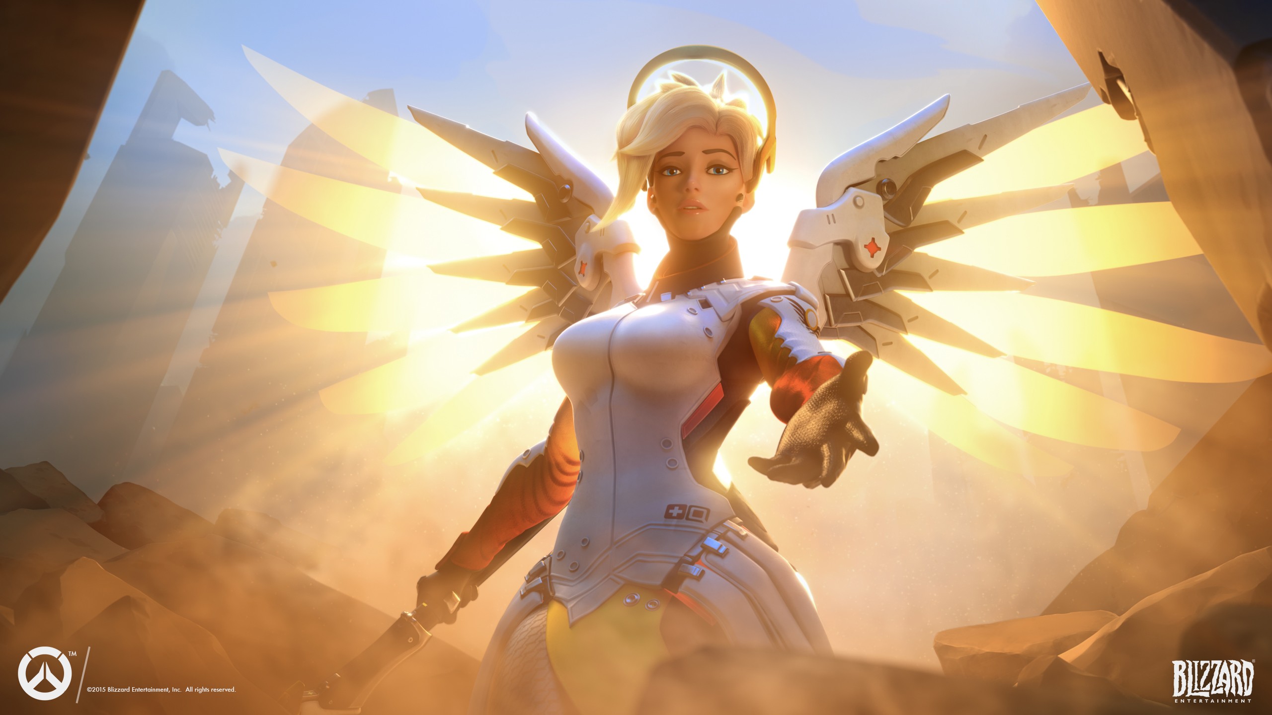 Overwatch, Angel, Wings, Mercy Wallpaper