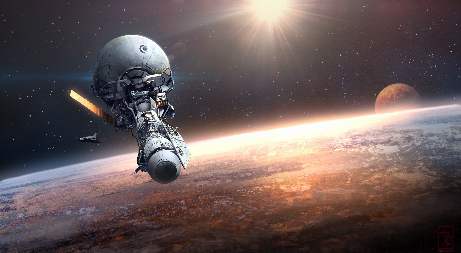 science fiction, Artwork, Spaceship Wallpaper