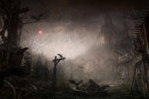 dark, Raven, Diablo 3: Reaper of Souls, New Tristram, Painting