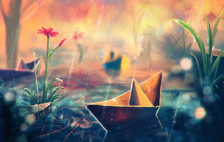 paper boats, Artwork HD Wallpaper Desktop Background