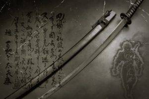 sword, Anime, Japanese, Digital art, Katana, Kanji