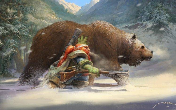 dwarfs, World of Warcraft, Bears HD Wallpaper Desktop Background