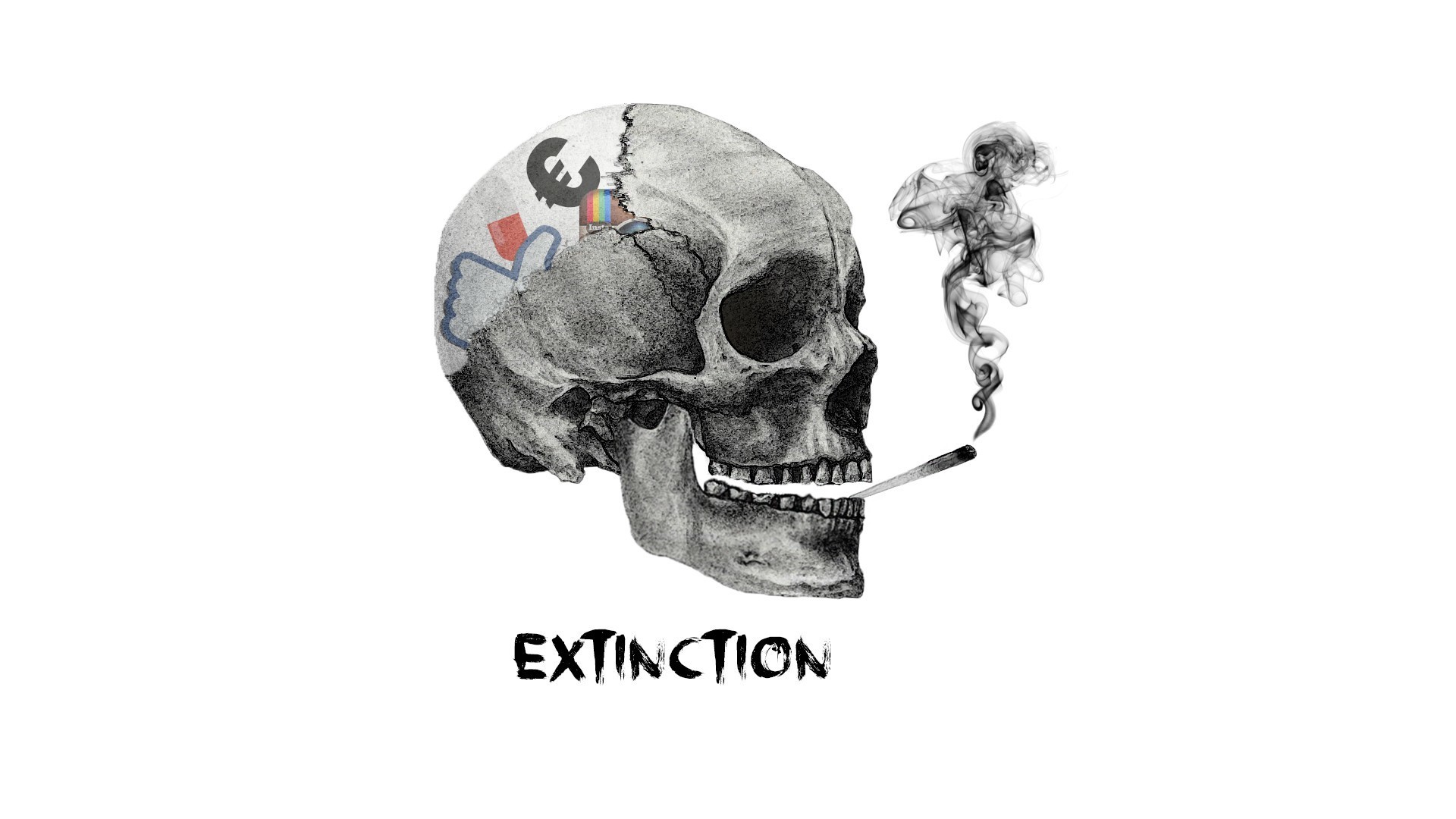 abstract, Skull, Smoke, Death, Simple, Social networks Wallpaper
