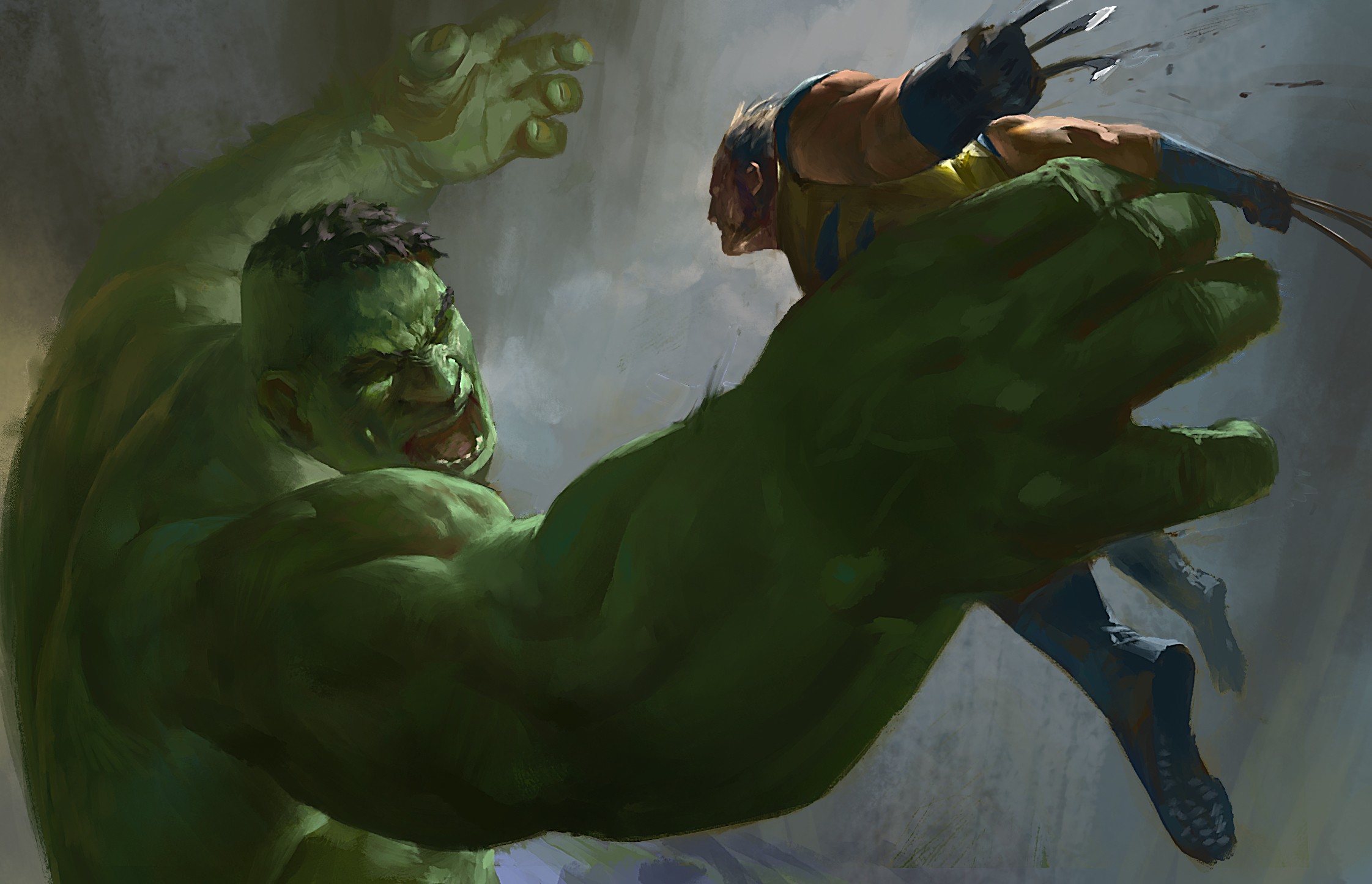 Wolverine, Hulk, Artwork Wallpaper