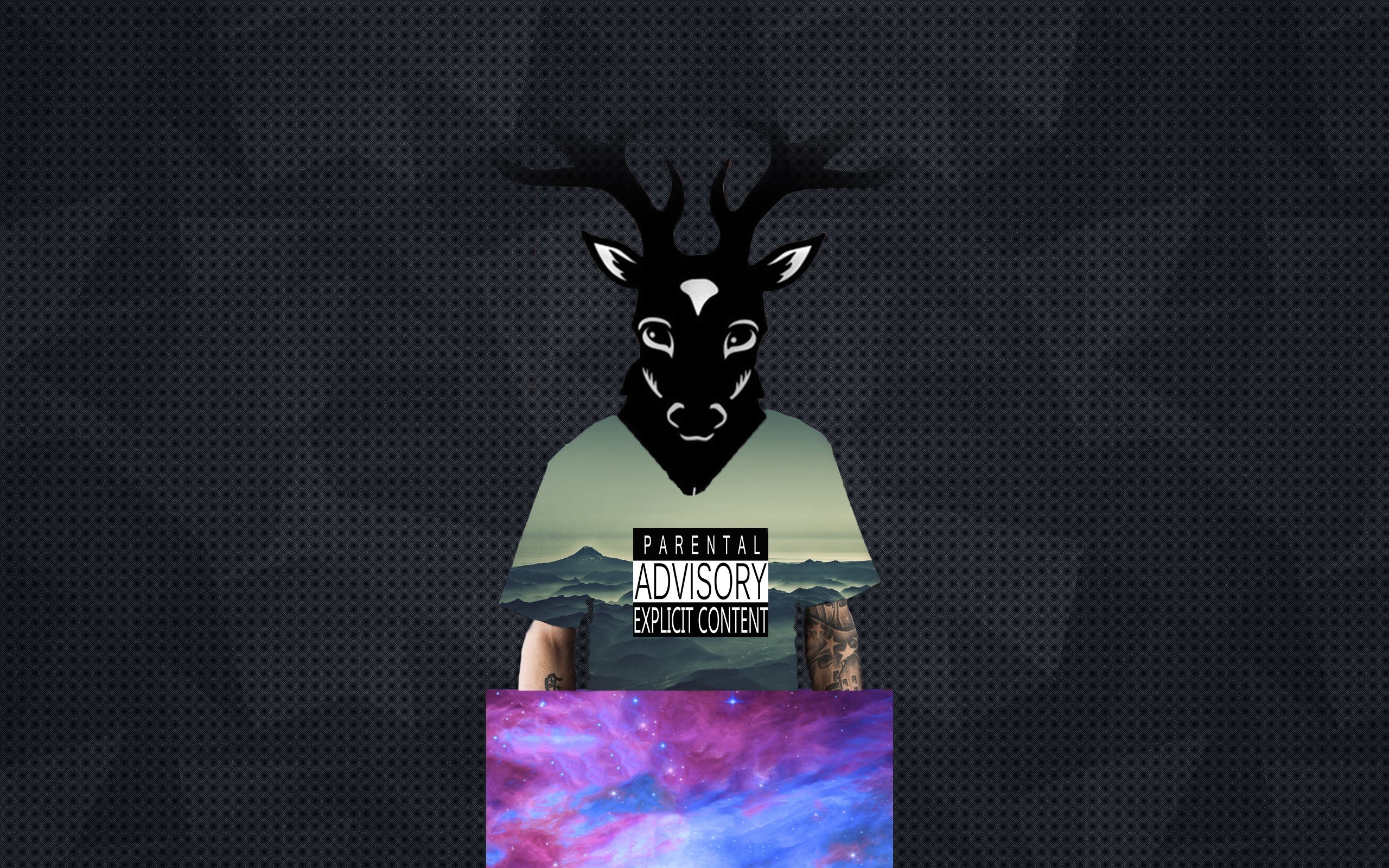 deer, Hipster Photography, Universe, Space, Abstract, Tattoo, Black, Sea, Sky Wallpaper