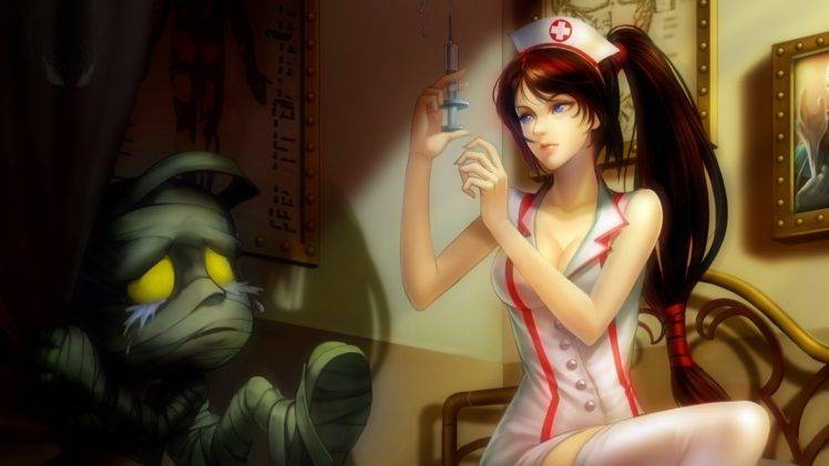 Akali, Nurses, League of Legends, Amumu HD Wallpaper Desktop Background