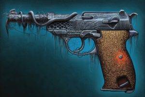 pistol, Artwork, Walther P38