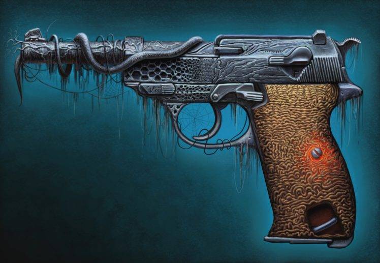 pistol, Artwork, Walther P38 HD Wallpaper Desktop Background