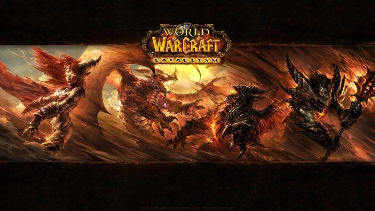 Deathwing, Alexstrasza, Blizzard Entertainment, Warcraft,  World of Warcraft HD Wallpaper Desktop Background