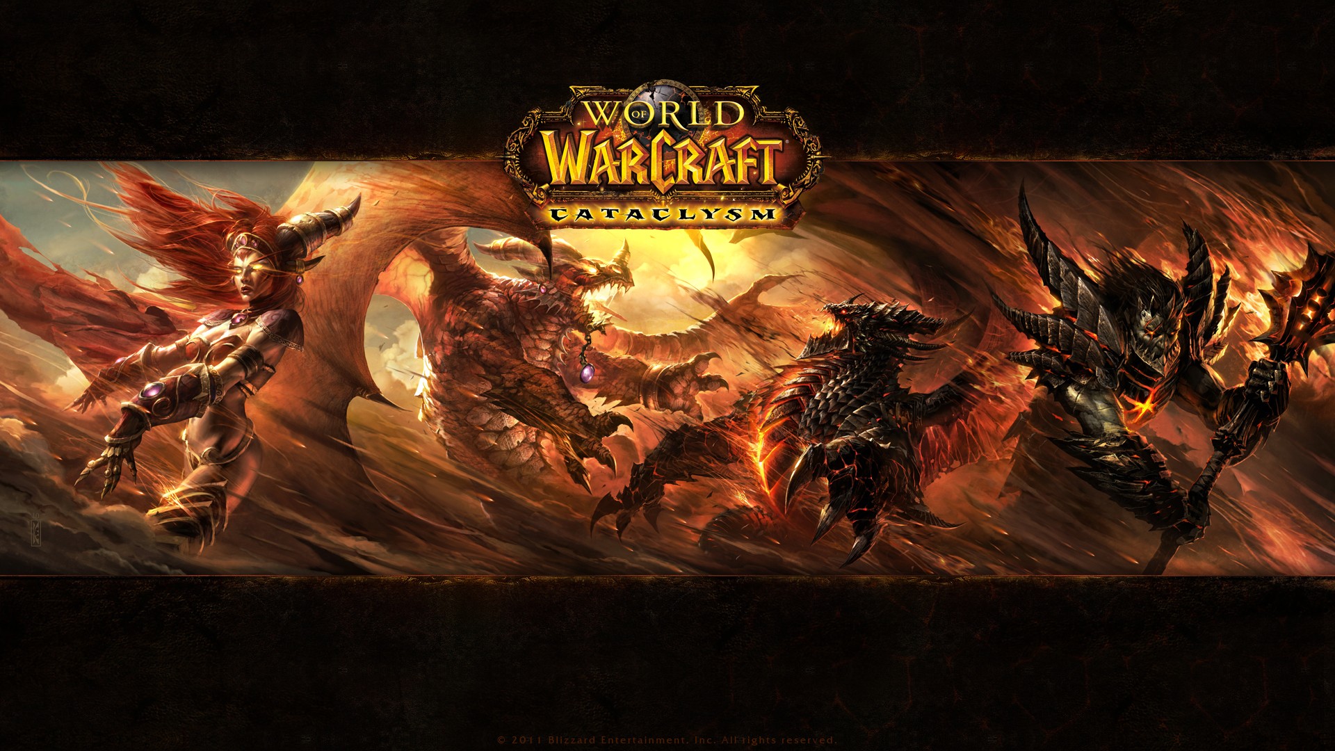 Deathwing, Alexstrasza, Blizzard Entertainment, Warcraft,  World of Warcraft Wallpaper