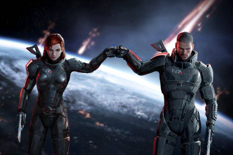 Commander Shepard, Redhead, Femshep, Mass Effect 3, Gun, N 7, Earth, Armor HD Wallpaper Desktop Background