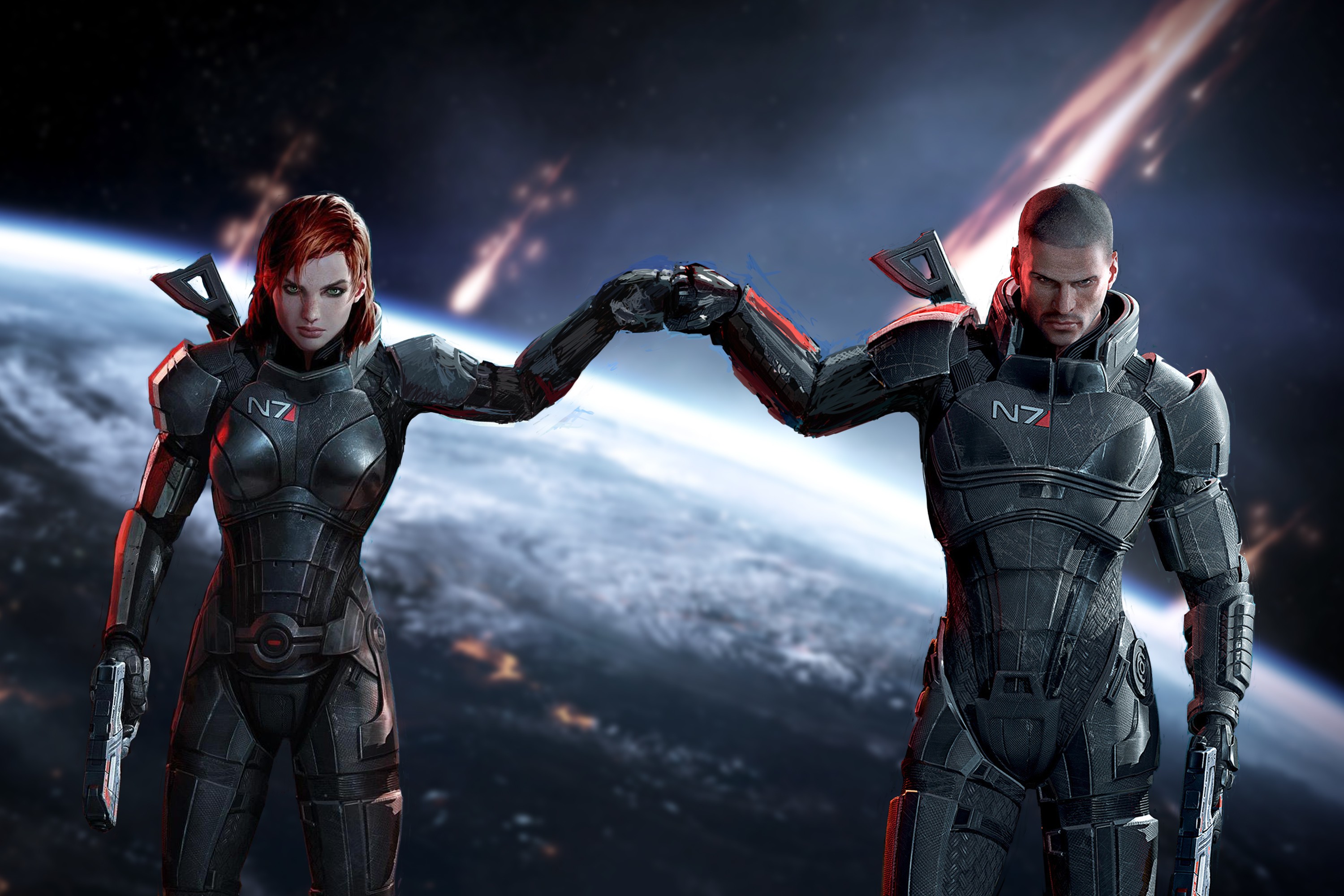 Commander Shepard, Redhead, Femshep, Mass Effect 3, Gun, N 7, Earth, Armor Wallpaper