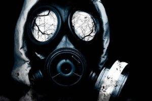 gas masks, Artwork, Trees, Apocalyptic