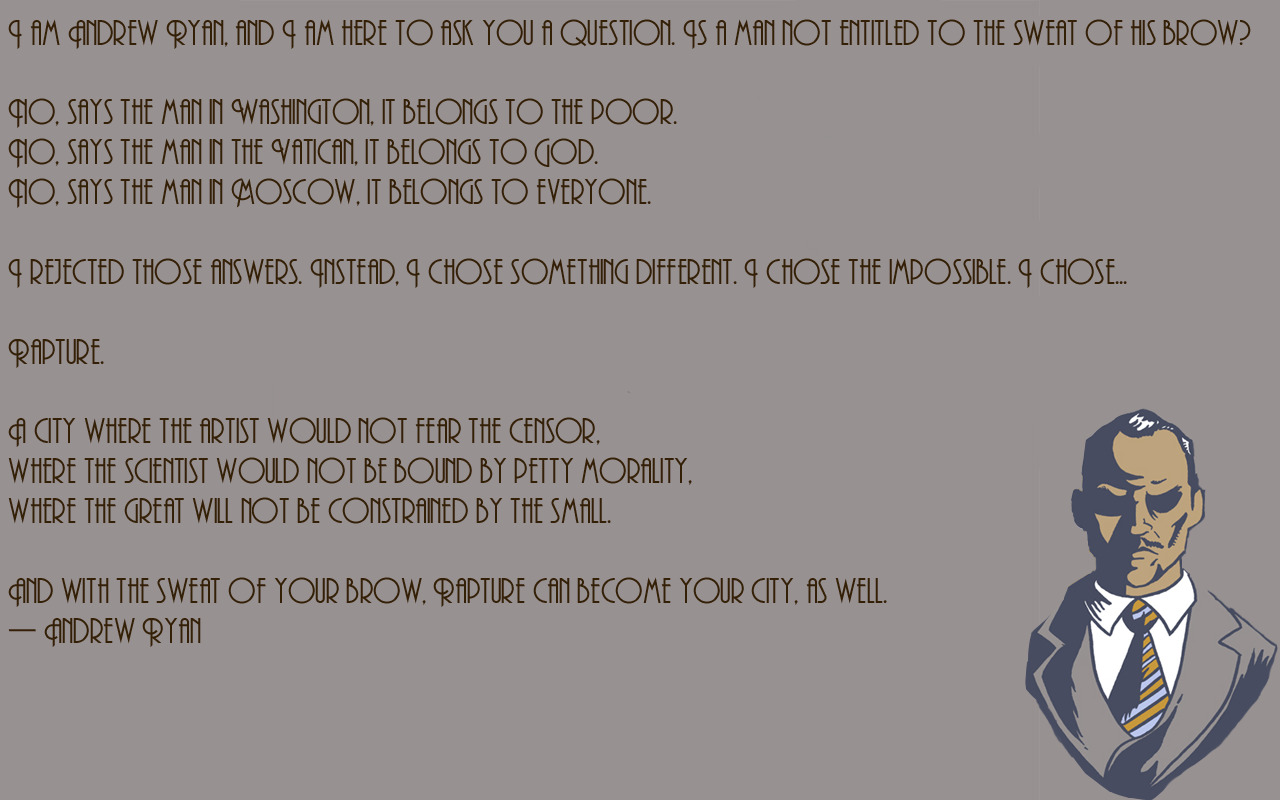 BioShock, Text, Quote Wallpaper