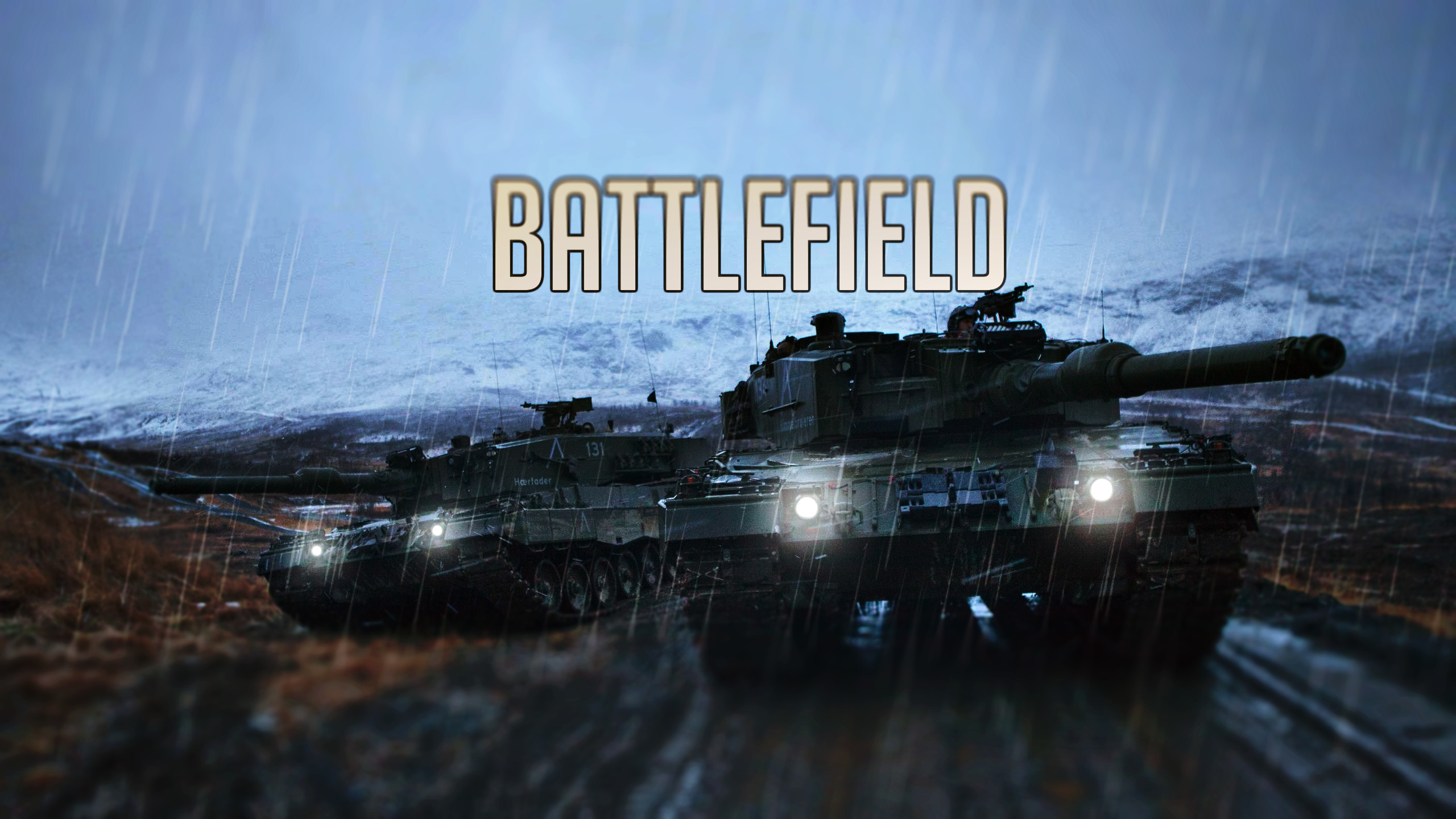 Leopard 2, Rain, Mud, Battlefield Wallpaper