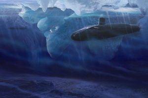 artwork, Iceberg, Submarine, Vehicle