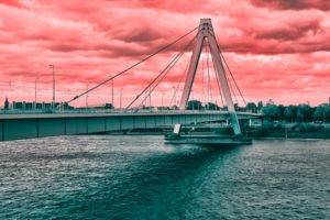 bridge, Cologne, City, Architecture, River, Water, Digital art