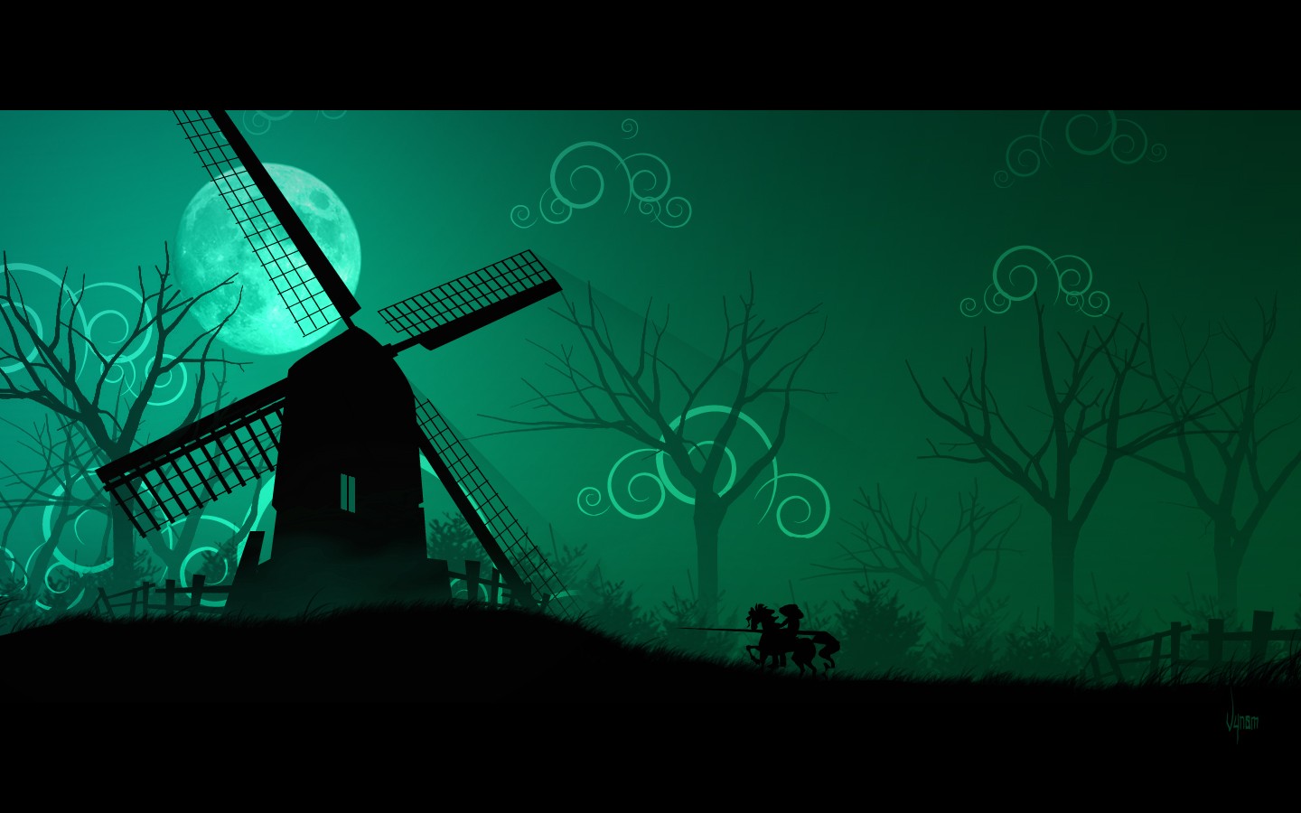 Don Quijote, Digital art, Windmill Wallpaper