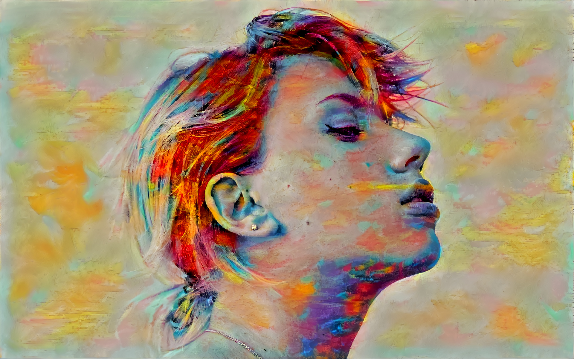 Scarlett Johansson, Celebrity, Deep art, Artwork Wallpaper