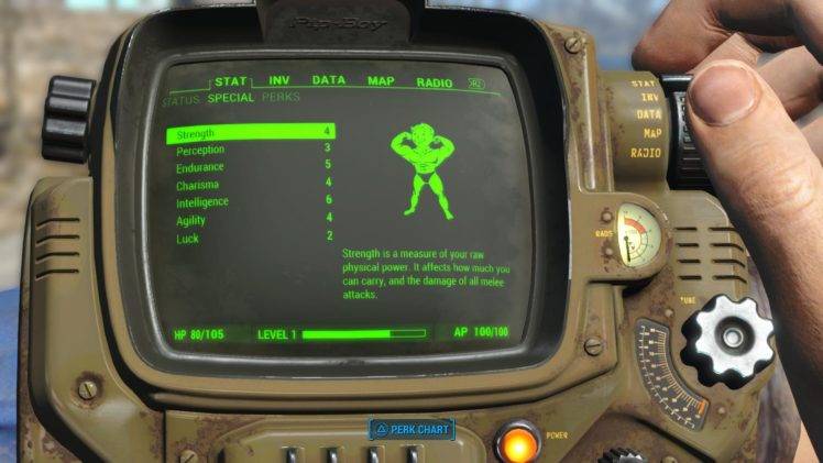 Fallout 4, Screen shot, Pip Boy HD Wallpaper Desktop Background