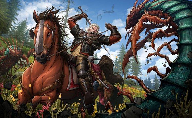 Geralt of Rivia, The Witcher 3: Wild Hunt, Video games, Fan art, The Witcher, Artwork HD Wallpaper Desktop Background