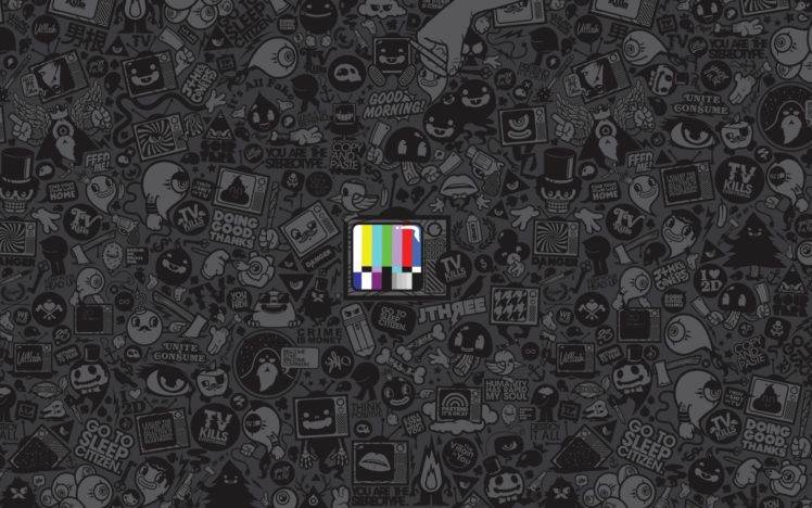 TV, Colorful, Selective coloring, Symbols, Digital art, Artwork HD Wallpaper Desktop Background
