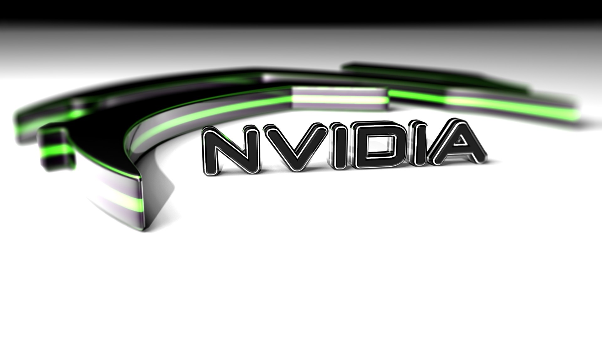 Nvidia, Logo, 3D, Blurred, Macro, White, Texture, Simple, Abstract, Depth of field, Digital art, Render Wallpaper